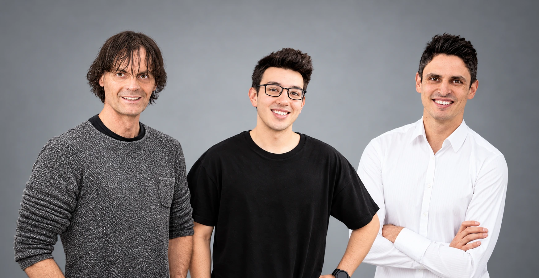 Lo staff DentOne: tre colleghi del laboratorio